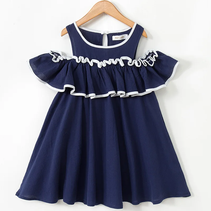 

Fashion ruffles sleeve cute high quality cotton boutique baby girl summer dress