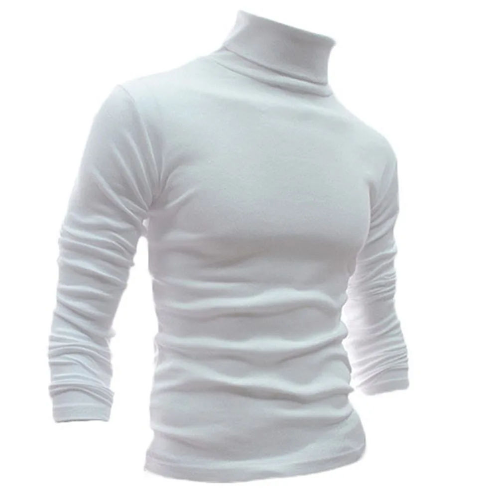 CnWay 2016 Пуловеры Мужчины Свитера Новый Slim Fit Зима Водолазка Повседневная Трикотаж