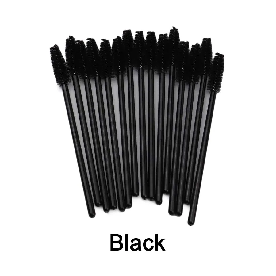 Black 50 шт./лот, косметические кисти, инструменты для макияжа, кисти для туши, палочки, аппликатор, одноразовые Микро Кисти для ресниц, для наращивания ресниц - Handle Color: Black