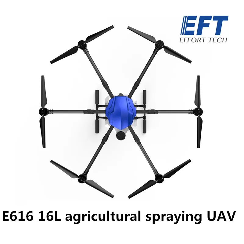 EFT E616 16L / 16 кг сельскохозяйственный Дрон для распыления 1630 мм Колесная база
