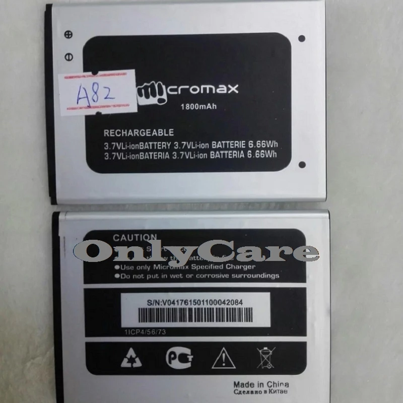 100% оригинал 1800 мАч A82 Аккумулятор для Micromax Батарея Замена литий ионный полимерный