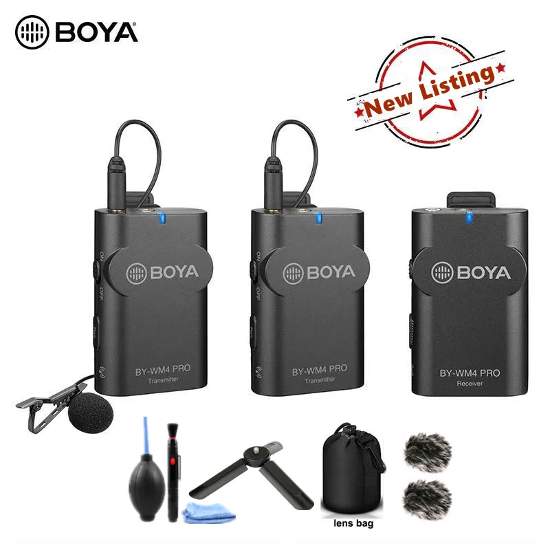 Конденсаторный микрофон BOYA BY WM4 Pro Беспроводной студийный петличный для интервью