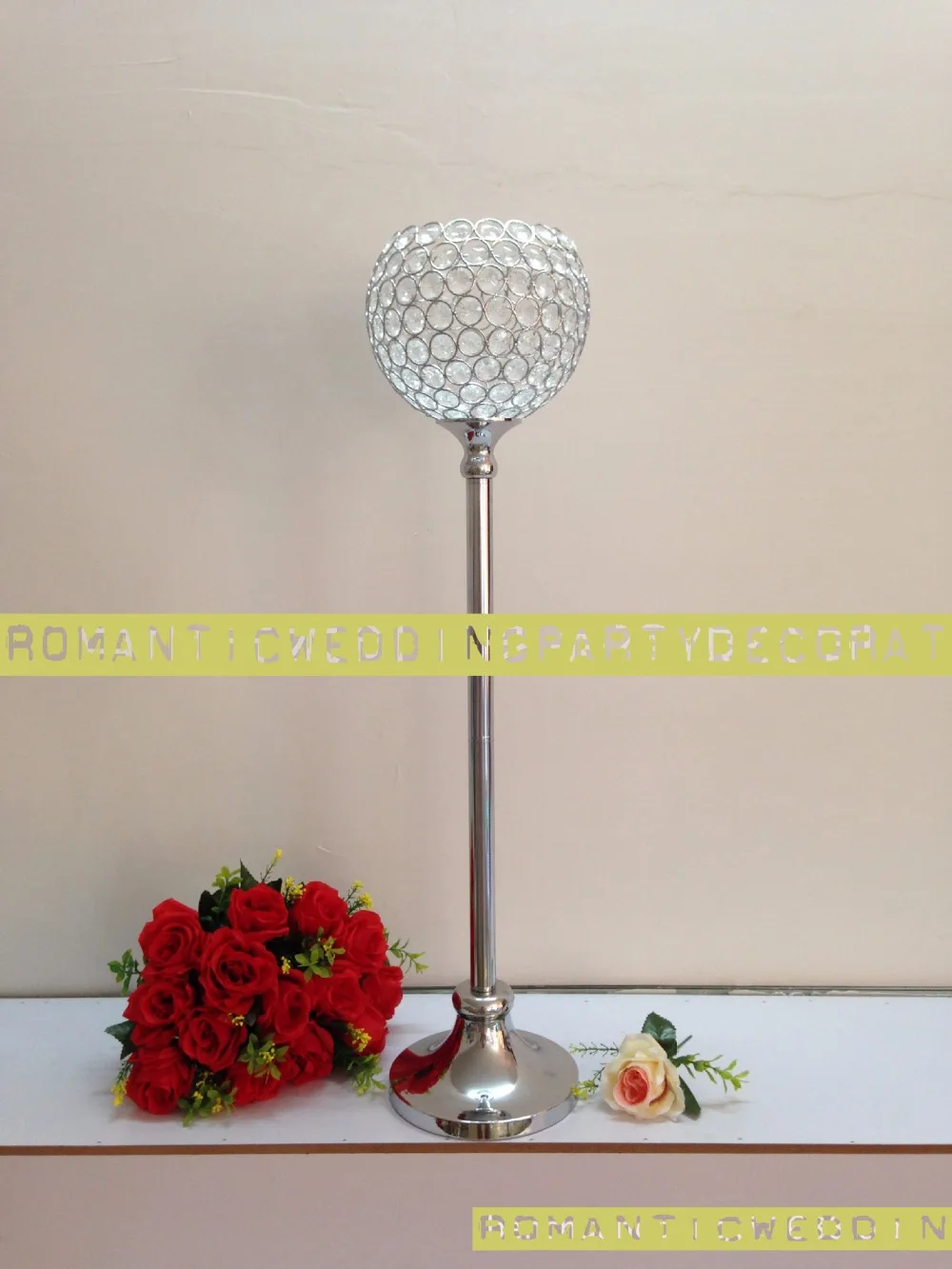 

80cm / 31.5" Silver Wedding Flower vase Bling Crystal Table centerpiece Sparkling Ball Wedding Decoration 10PCS/LOT