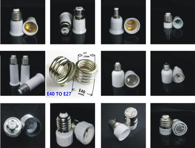 Преобразователь E27 для ламп E40 MR16 e27 GU10 gu24 b22|e27 to e40|e27 lamp holderlamp holder |