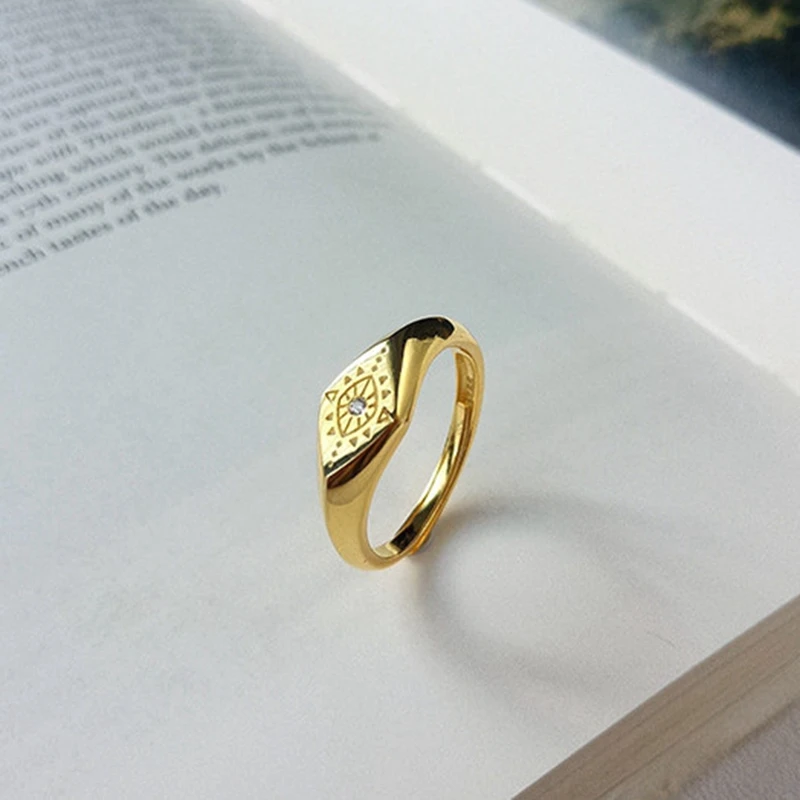 Silvology, 925 пробы, серебро, циркон, дьявольский глаз, кольца, золото, геометрические, регулируемые, элегантные женские кольца, 925 серебро, ювелирное изделие, подарок