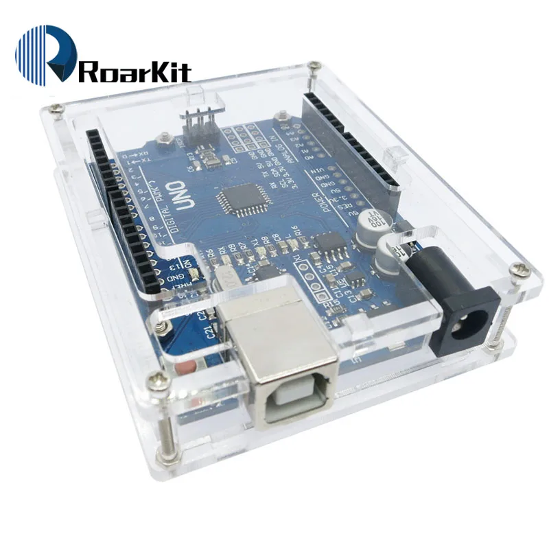 Черный чехол из АБС пластика акриловый корпус прозрачная коробка для Arduino (не