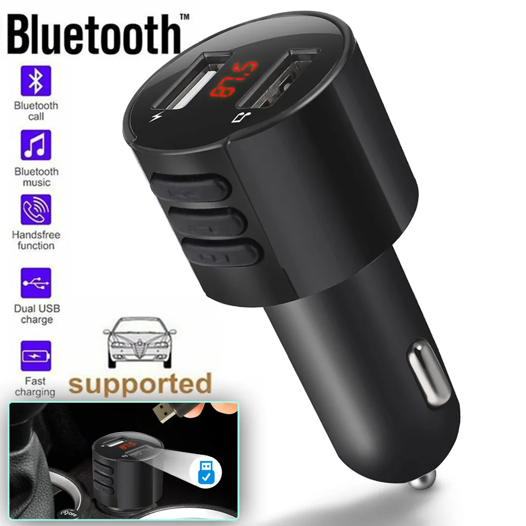 Bluetooth 3 0 автомобильный комплект hands-free беспроводной fm-передатчик 3.1A быстрое
