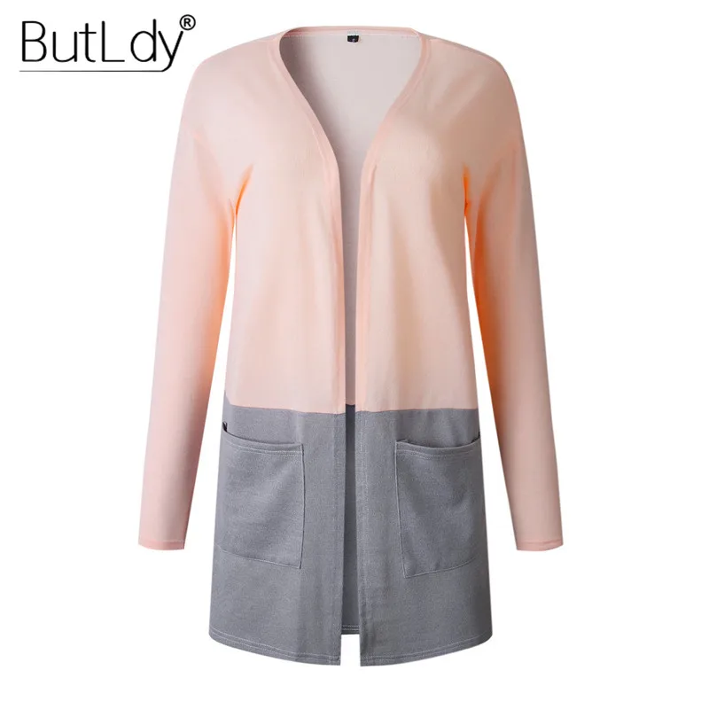Long Cardigan Knitted Patchwork Sweater Women Winter Fashion 2018 Jumper Open Stitch Casual Sweaters Female Knitwear Coat |