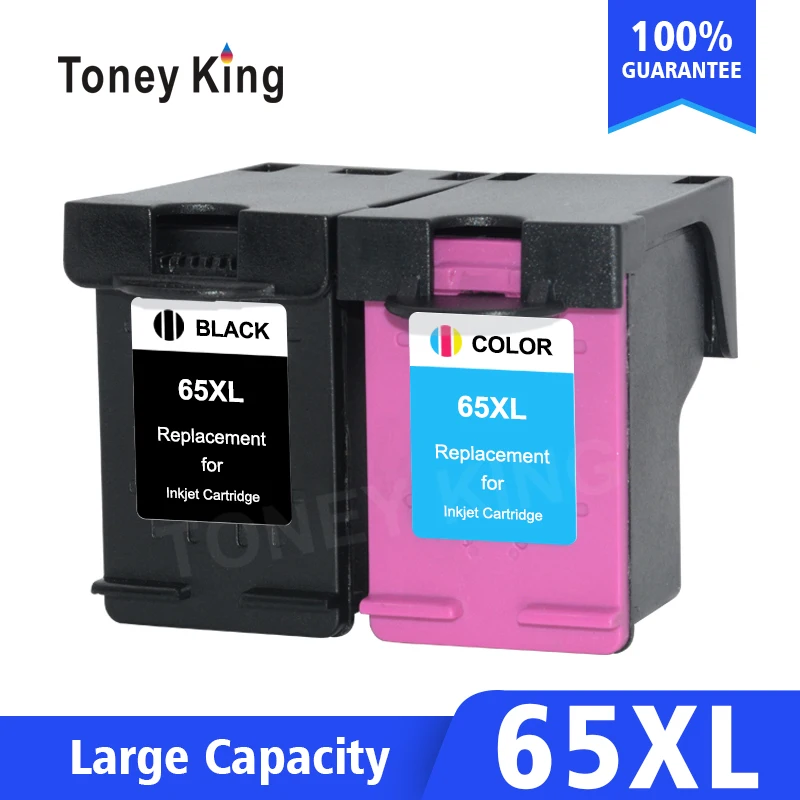 Toney King 65XL Восстановленный чернильный картридж для HP 65 Deskjet 3720 3721 3723 3724 3730 3732 3752 3755