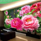 Вышивка крестом QIANZEHUI, Шелковый Пион, для самостоятельной вышивки, украшение для стен и дома
