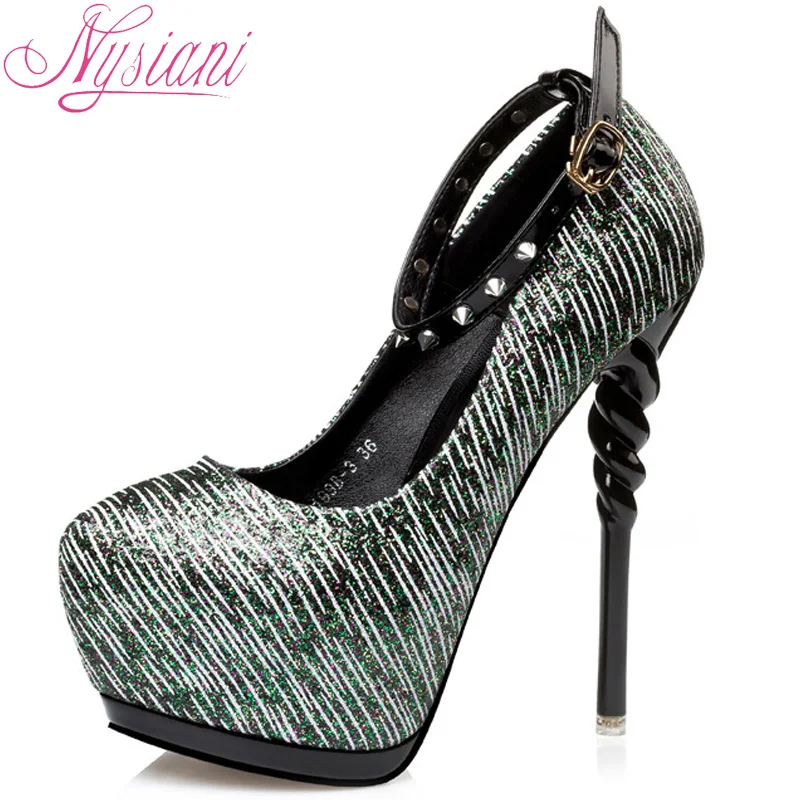 Nysiani женские весенние туфли лодочки на высоком толстом каблуке с платформой