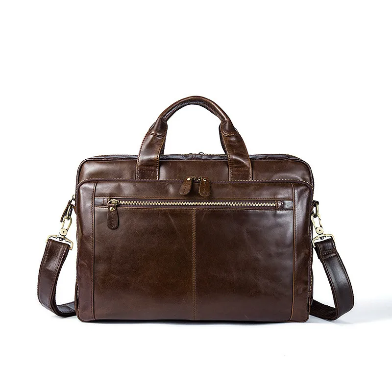 Genuine Leather Men Bag Bolso Hombre Business Men Cowhide Soft Handbag Briefacse Leather Laptop Computer Bag Bolso Ordenador