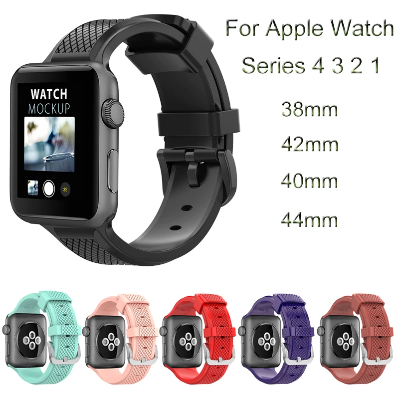 Спортивный силиконовый ремешок для apple watch 42/38 мм 4 44 40 iwatch 3 2 1|Ремешки часов| |