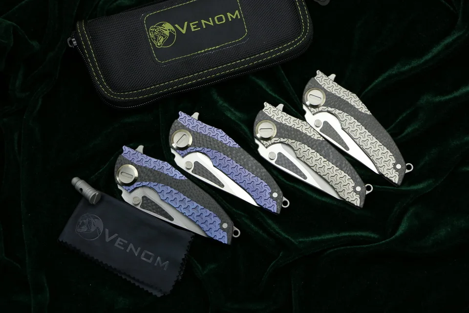 Складной нож VENOM ARMOUR M390 стальной титановый складной CF для кемпинга охоты