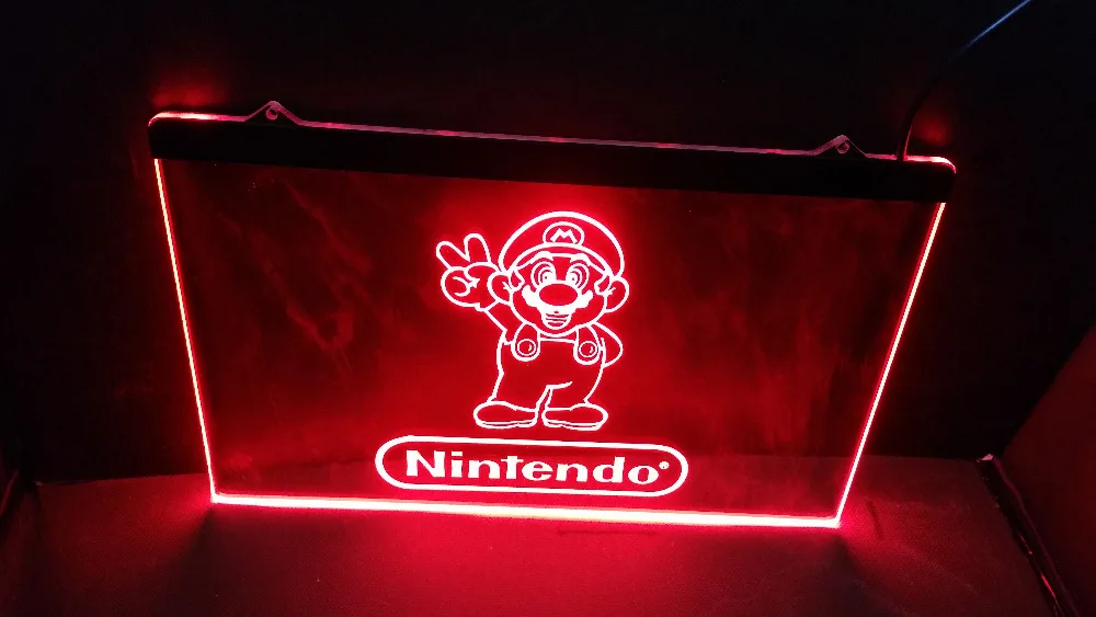 Nintendo игровая комната пивной бар светодиодный неоновый светильник знак подвесной