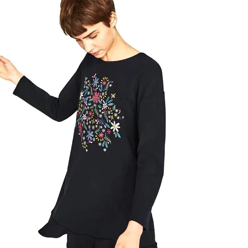 Мода 2017 г. элегантный оборками Цветок Вышивка женское платье женские летние