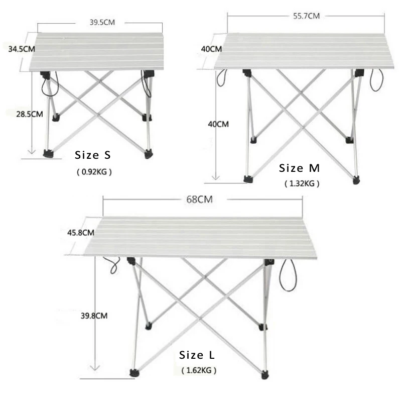 Размер L 68*45 8 см алюминиевая складная посуда для кемпинга рыбалки стол с сумкой