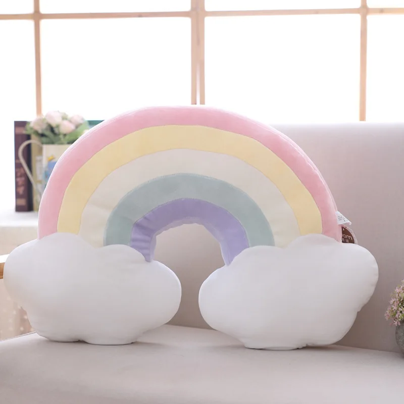 Creative Rainbow Pillow Cushion Plush Toy Home Sofa Decoration Children Christmas Gift Girl's Kawaii Valentine Present | Игрушки и
