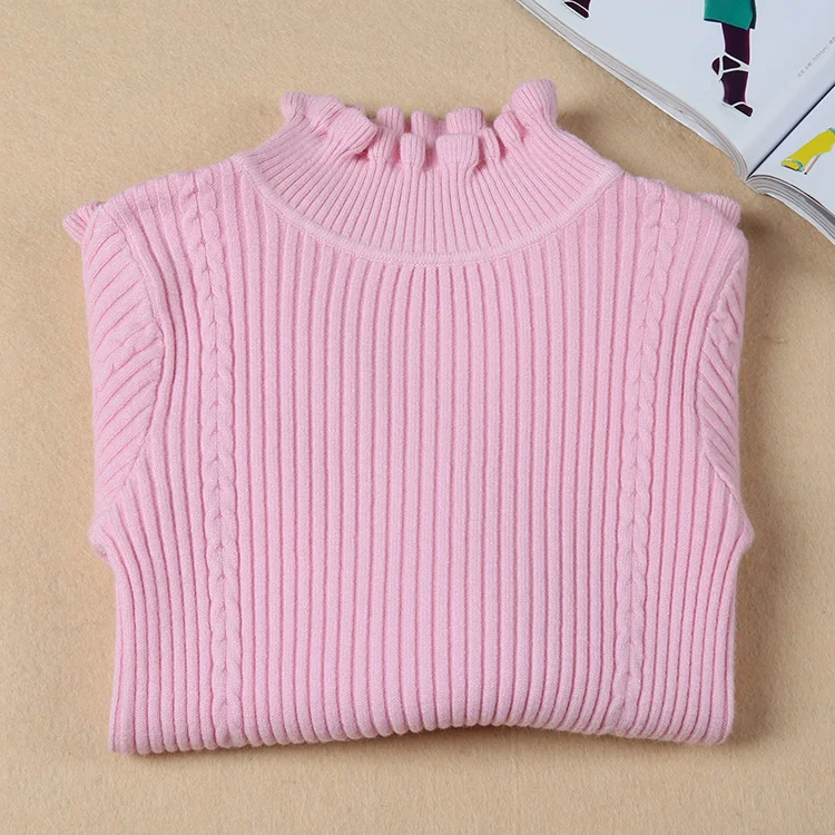 Women high neck ruffles thick sweaters elastic long sleeve must have items basic sweet autumn winter warm pullover casual tops | Женская