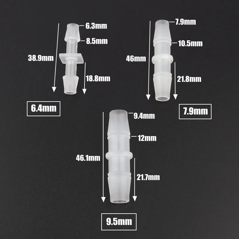 Wholesale 150pcs 1.6-9.5mm PP Plastic Straight Connectors Aquarium Tank Aerator Fittings Drip Irrigation Hose Equal Dia Joints | Дом и сад