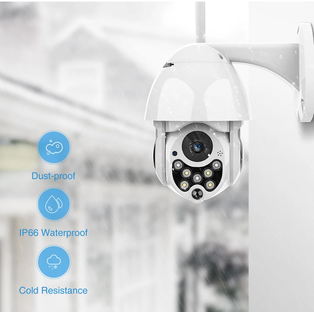YCC365 1080P 2.0MP Водонепроницаемая ip-камера, уличная камера, WiFi CCTV камера, беспроводная, автоматическое отслеживание, ночное видение, PTZ камера безопасности