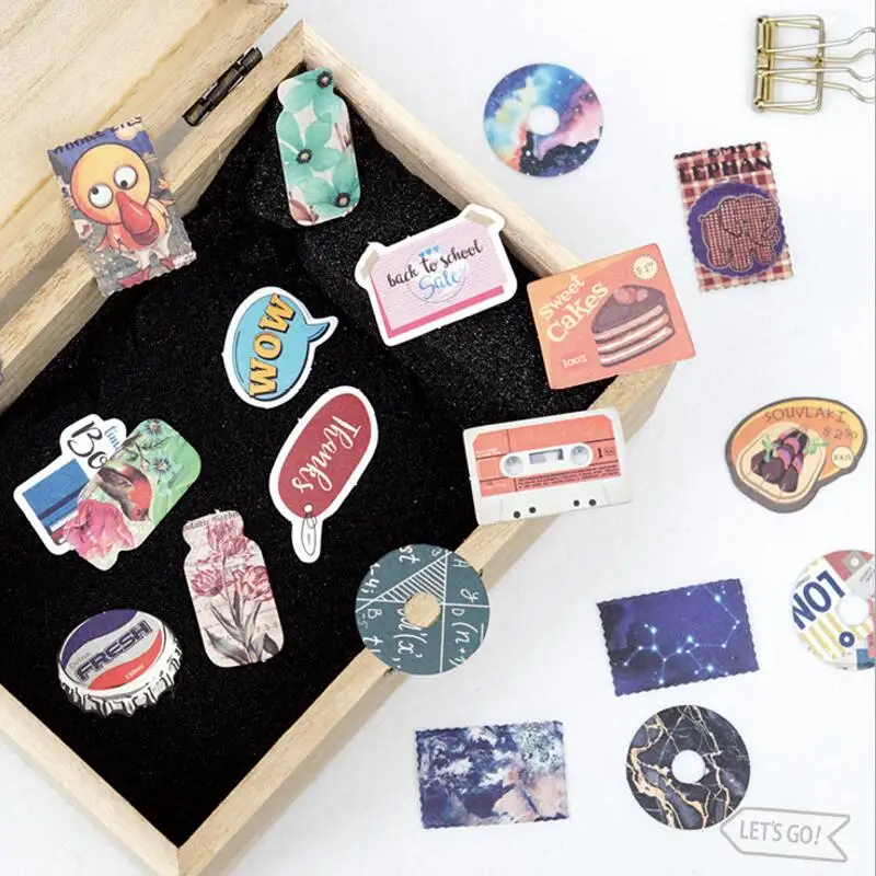 45 шт./лот DIY милые декоративные наклейки на планету Kawaii винтажные золотую клейкие