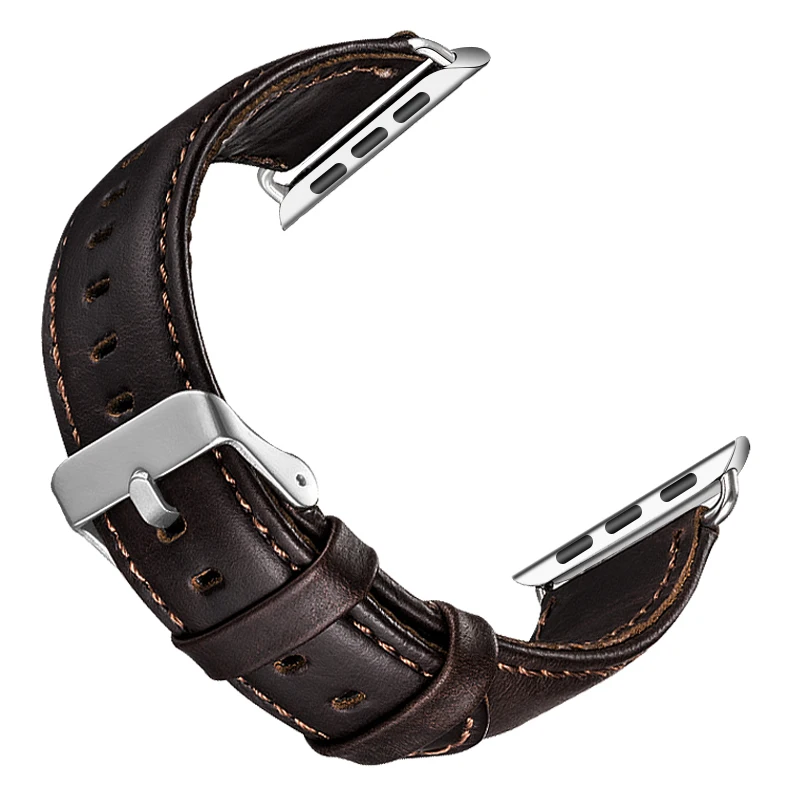 Кожаный ремешок совместим с Apple Watch 42 мм 44 38 40 из натуральной кожи винтажные
