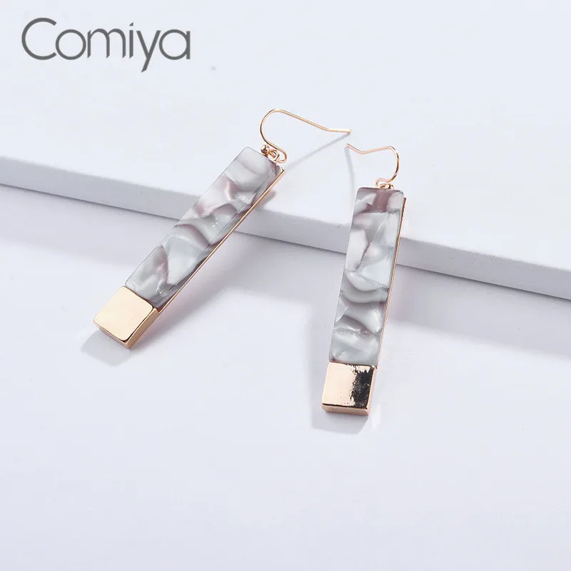 Comiya серьги Aliexpress белый цвет каменный узор простая большая серьга для женщин