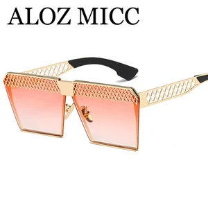 ALOZ MICC, новые цветные Квадратные Солнцезащитные очки, женские солнцезащитные очки, уникальные, полые, большие, оправа для глаз, винтажные, градиентные, солнцезащитные очки для женщин, Q595