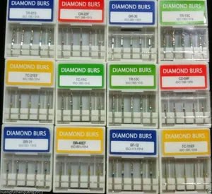 A + 5 шт. зубные Алмазные Боры для высокоскоростных наконечников плоские конические средние FG 1,6 мм