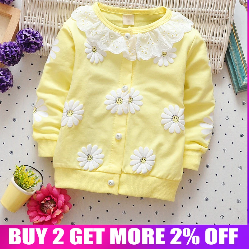BibiCola newborn baby girls floral lace outerwear coat clothes spring autumn 0-2Y new infant toddler cute warm jackets coats |