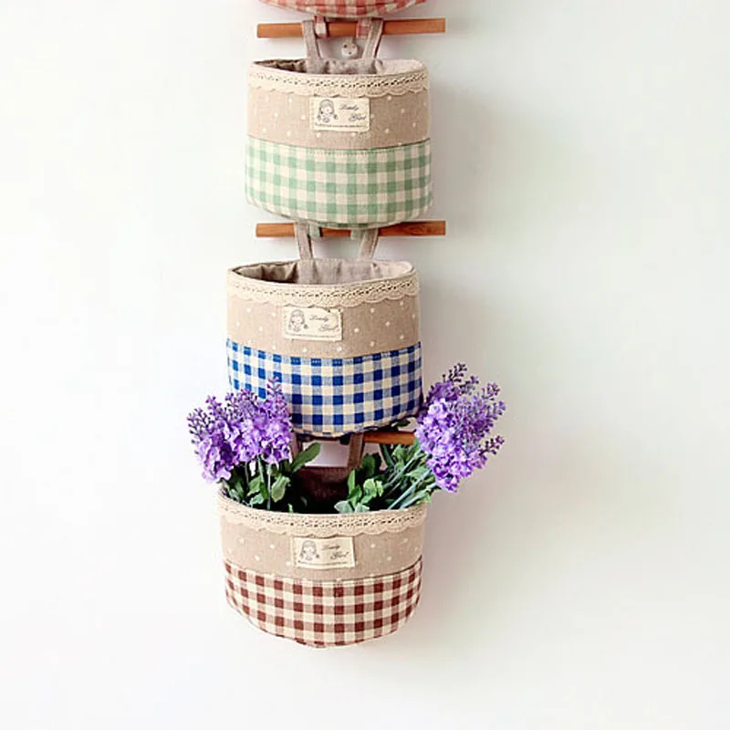 1Piece Children's Toy Doll Storage Bucket Vintage Light Color Hanging Wall Kids Fabric Cotton Pocket | Игрушки и хобби