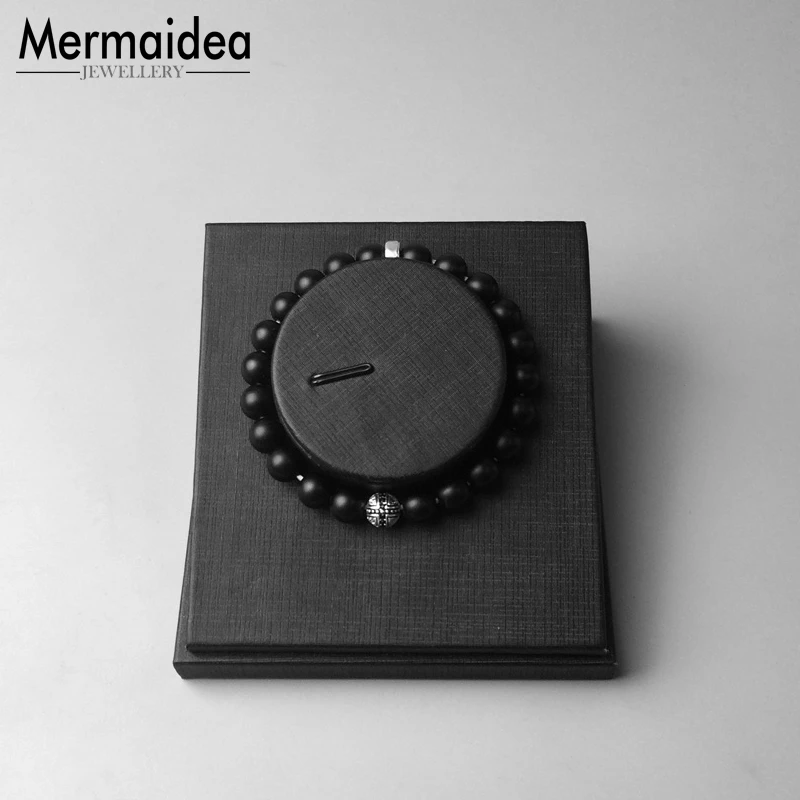 Браслеты из нитей с бусинами обсидиана крестом новинка 2020 черное посеребренное