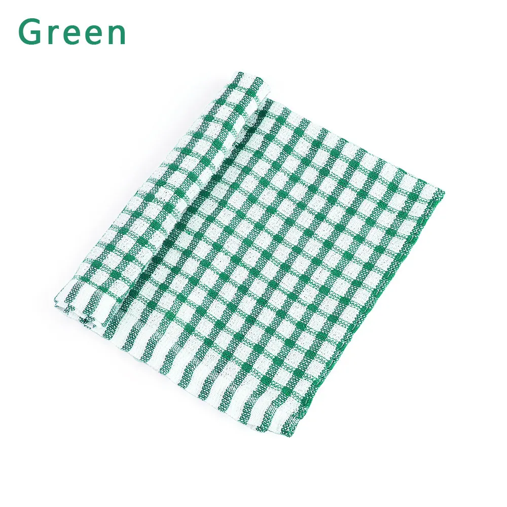 Зеленый 1PC Cleaning Cloth Soft Tea Towels Terry Cotton Kitchen Dish Cloths Clean Microfibre Absorbent Non-stick loth Size 40*27*0.5cm - Цвет: Зеленый