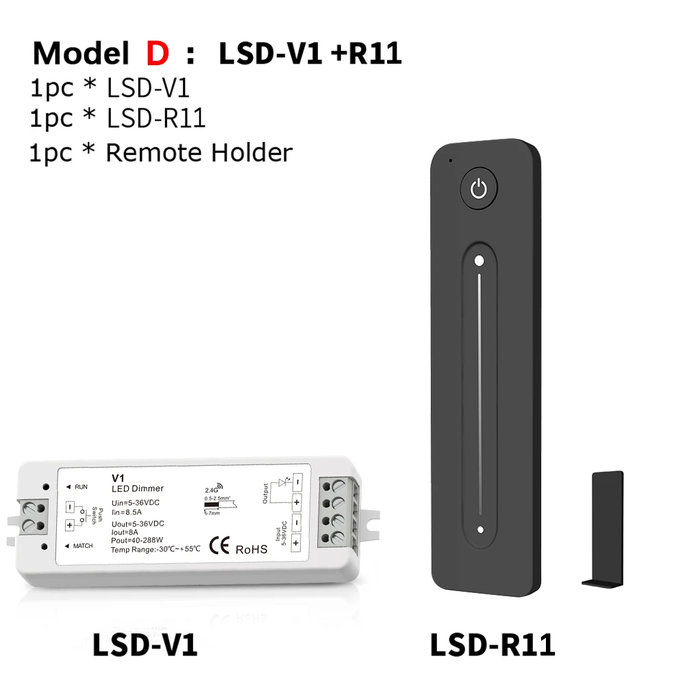 Model D Светодиодный диммер 12 В 24 В ШИМ 2,4G светодиодный сенсорный RF беспроводной пульт дистанционного управления 5 в 36 В умный Wifi диммер контроллер для одноцветной светодиодной ленты - Цвет: Model D