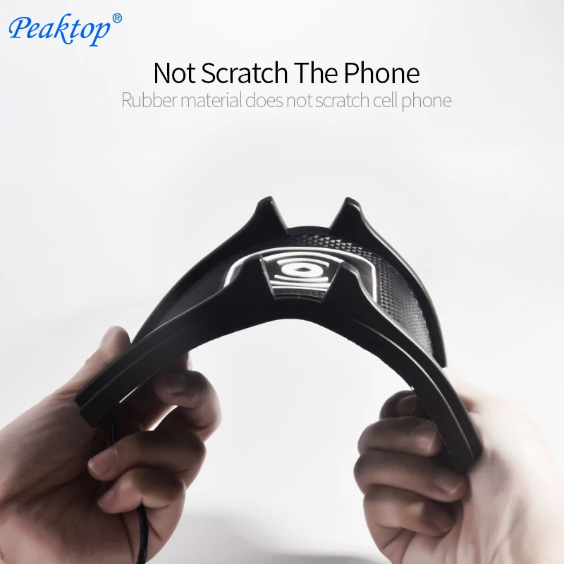 Peaktop Qi Беспроводное Автомобильное зарядное устройство для iphone 8 Plus 10 X XS MAX samsung S6 S7 S8 подставка 5 V/1A зарядная док-станция держатель мобильного телефона