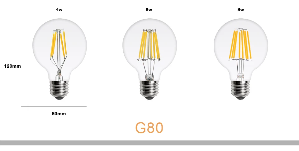 Светодиодный лампа накаливания Эдисона E14 E27 220V C35 G45-G95 ST60 A60 T45 2W 4W 6W 8W подвесной светильник в стиле ретро лампы в форме свечи люстра лампа украшения дома светильник