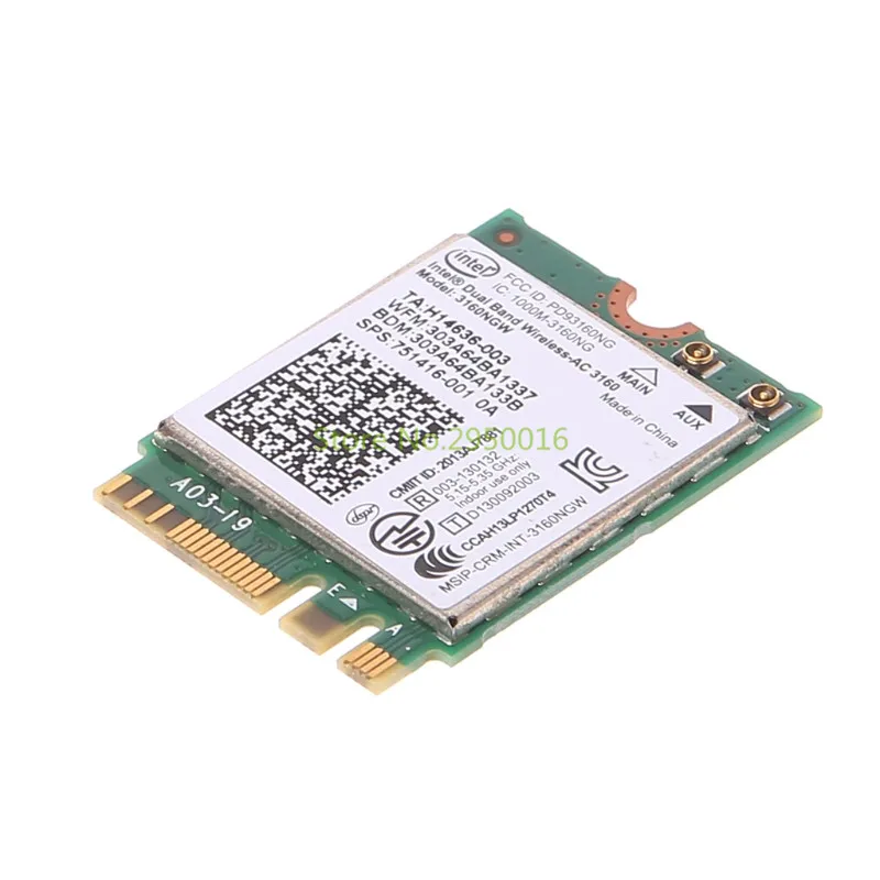 Двухдиапазонная беспроводная сетевая карта для Intel 802 11 AC 3160 NGW NGFF Bluetooth 4 0 Wifi WLAN
