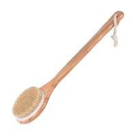 1pc bath body bristles dry skin shower wood natural remove callus long handle back scrubber bamboo