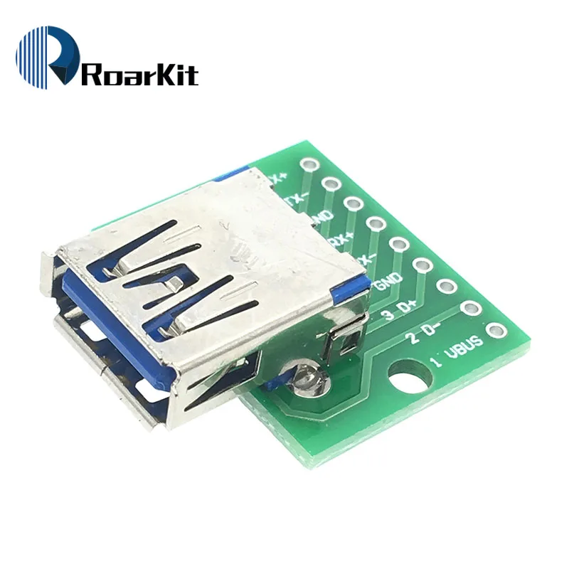 10PCS/LOT USB 3.0 Female Head Seat DIP Flat Module line Adapter Plate Base to USB-3.0 Conversion Board USB-30 | Электронные