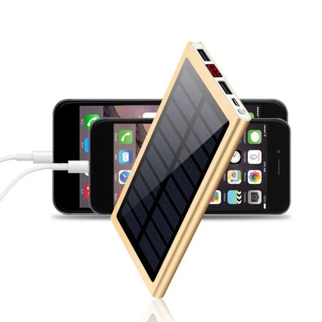Внешний портативный 4000 мАч Солнечный внешний аккумулятор для Xiaomi iPhone 2 USB