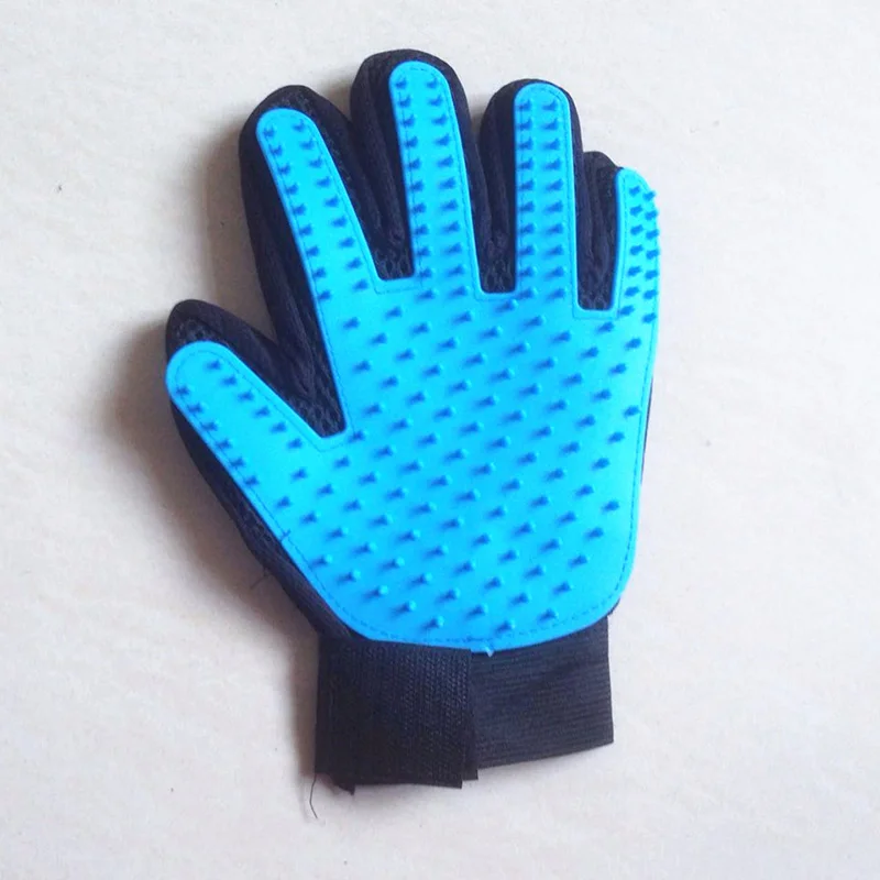 left light blue Осыпающиеся перчатки для кошек, инструменты для ухода за домашними животными, расческа для удаления кошачьей шерсти, щетка для массажа, принадлежности для домашних животных, аксессуары - Цвет: left light blue