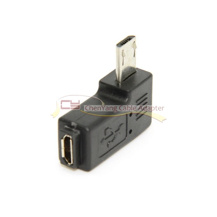 Кабель CY 9 мм Длинный соединитель 90 градусов левый Угловой Micro USB 2,0 5pin папа-мама M-F удлинитель адаптер