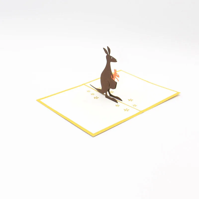 3D лазерная резка ручная работа мультфильм кенгуру детские бумажные приглашения