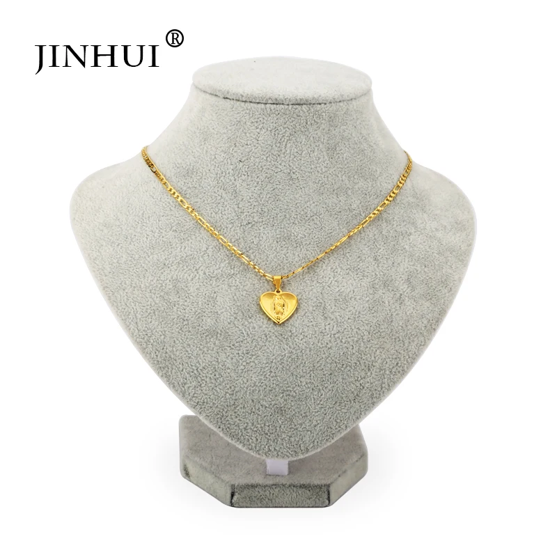 JIN HUI новинка 2019 эфиопская мода золотой цвет Женская цепочка в форме сердца