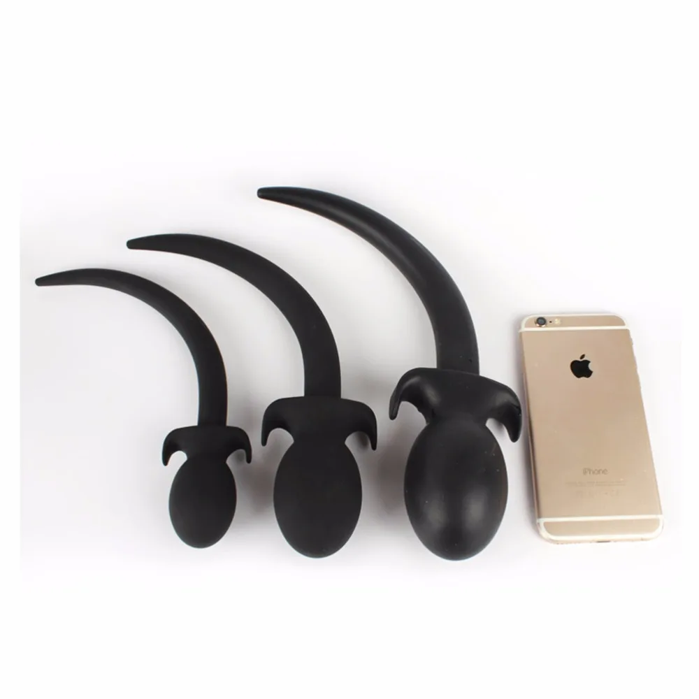Hot Sale Big Anal Butt Plug tadpole shape Black Silicone Toys Gay Sexy Toy for Women Men |