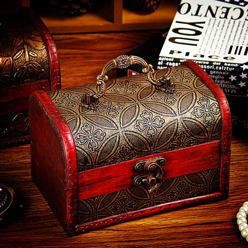ASFULL Шикарный чехол держатель Деревянный пиратский ящик для хранения ювелирных