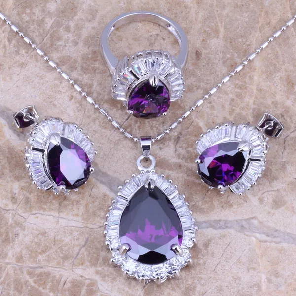 Комплект из кольца и серёг с фианитом Размер 6 / 7 8 9 10|silver jewelry set|jewelry setsearring pendant |