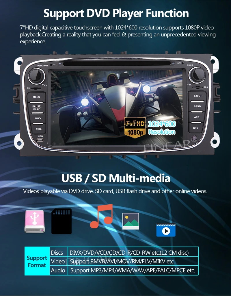 Eincar Android 7 1 автомобильный стерео gps навигация Восьмиядерный dvd плеер для Ford Focus