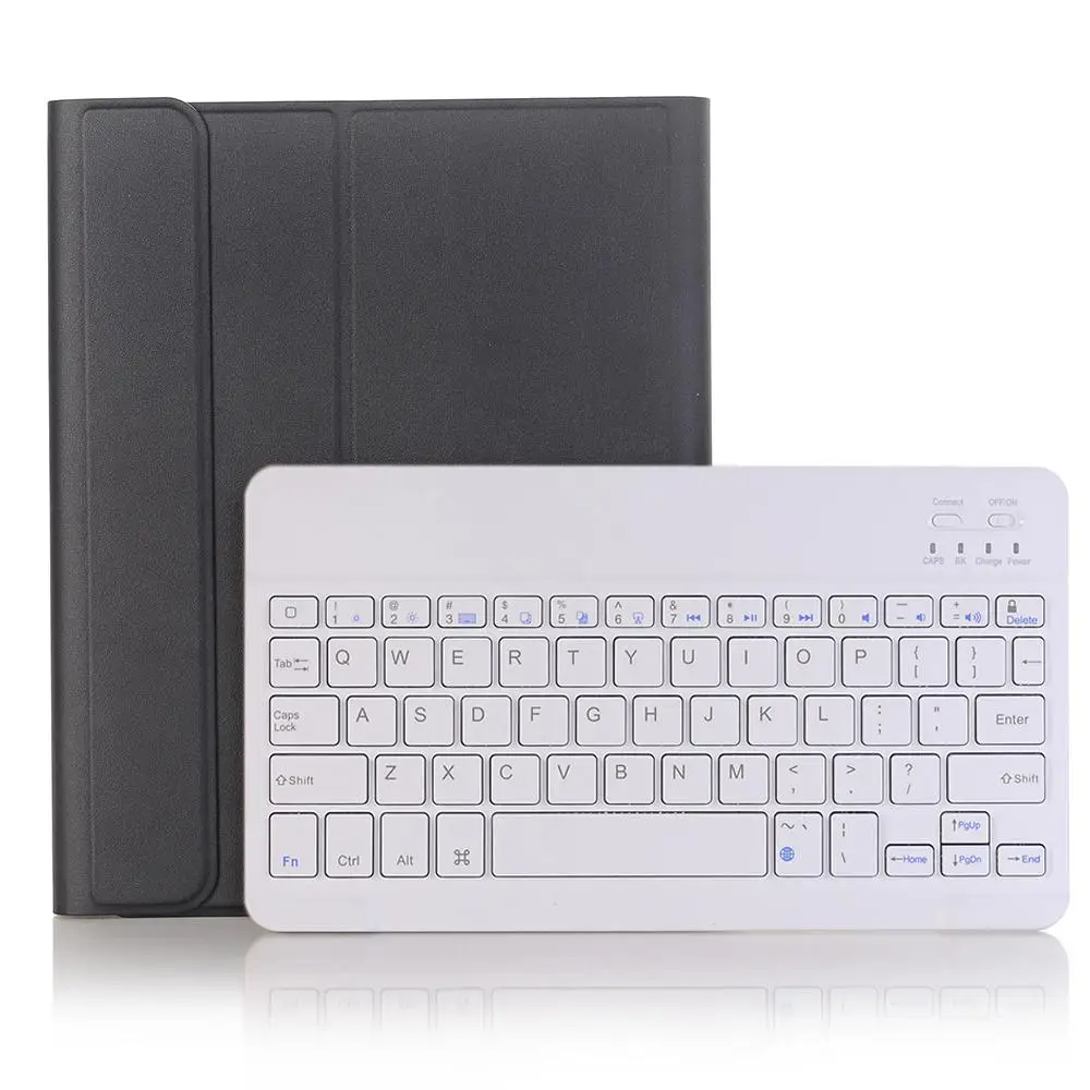 Black with White Для iPad чехол с клавиатурой и карандашом для iPad 9,7 5th 6th Generation Air 1 2 Русский Испанский чехол для клавиатуры - Цвет: Black with White